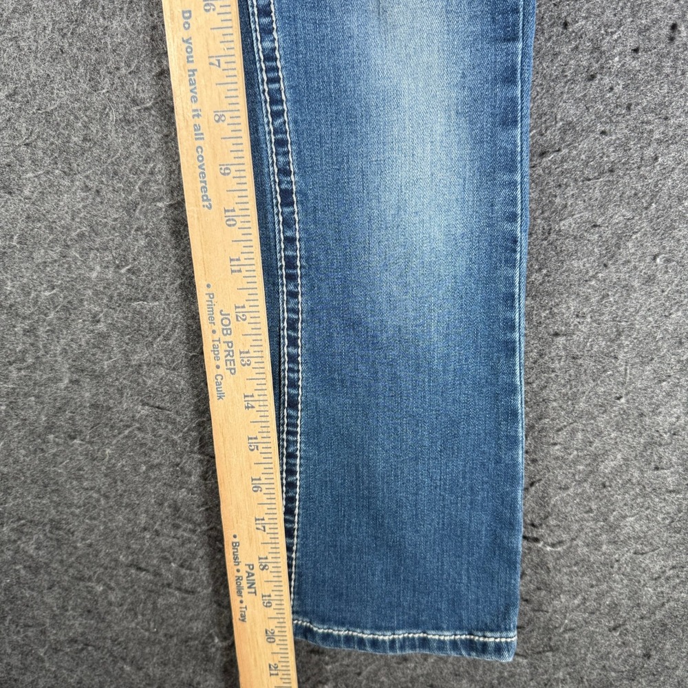Wired Heart Girls Blue Bootcut Jeans Embroidered Cross Rhinestone Size 6 - Picture 8 of 9